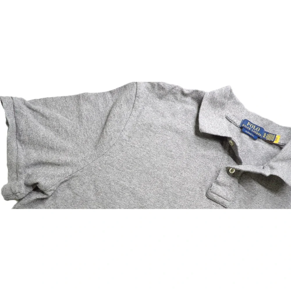 Polo by Ralph Lauren Light Gray Short Sleeve Polo Shirt with Pony Logo